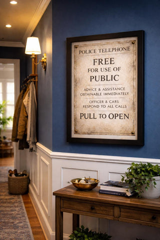 Dr Who TARDIS Police Telephone Sign | Vintage Sci-Fi A4 Print (Physical)