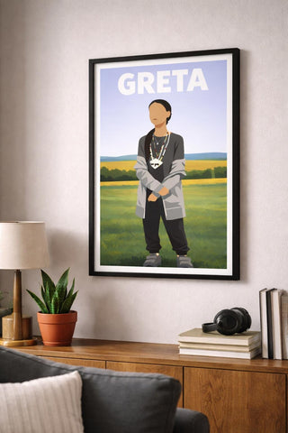 Greta Thunberg A4 Print | Minimalist Eco Warrior Portrait