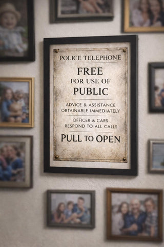 Dr Who TARDIS Police Telephone Sign | Vintage Sci-Fi A4 Print (Physical)