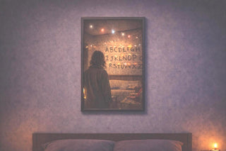 Stranger Things Inspired Poster | Retro Sci-Fi Horror Print (A4) Alphabet Wall Lights