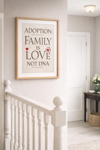 Adoption Family Love Not DNA Print | Minimalist Wall Art (A4 A3)