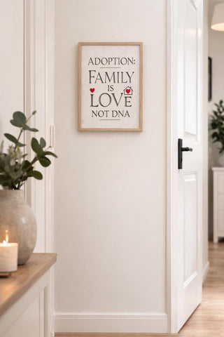 Adoption Family Love Not DNA Print | Minimalist Wall Art (A4 A3)
