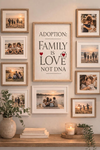 Adoption Family Love Not DNA Print | Minimalist Wall Art (A4 A3)