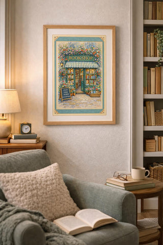 Bookshop Print – "Just One More Chapter" Literary Wall Art (A4 A3)