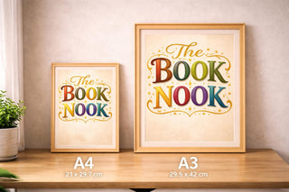 The Book Nook Print | Colourful Reading Corner Wall Art | Book Lover Poster (A4, A3)