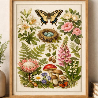 Vintage Botanical Print Set | Natural History Floral Illustration Poster (A4 A3)