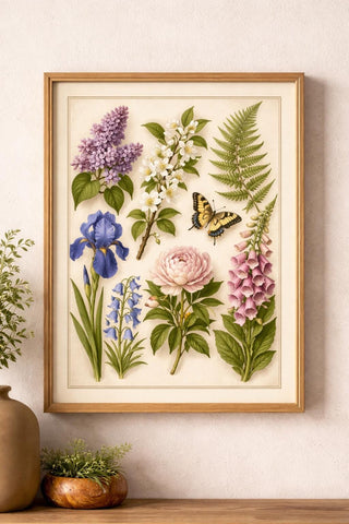 Vintage Botanical Print Set | Natural History Floral Illustration Poster (A4 A3)