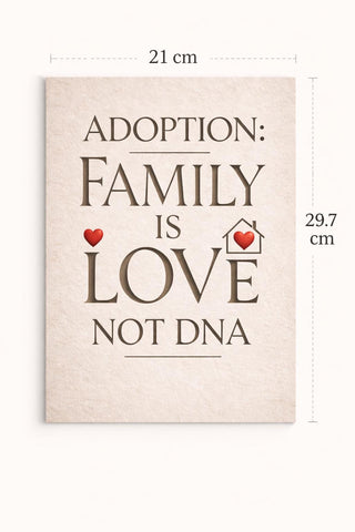 Adoption Family Love Not DNA Print | Minimalist Wall Art (A4 A3)