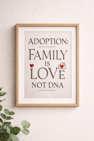 Adoption Family Love Not DNA Print | Minimalist Wall Art (A4 A3)