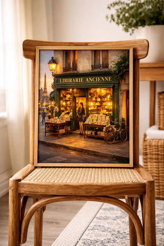 Paris Bookshop Print – Vintage Street Scene, Book Lover Gift (A3 A4)