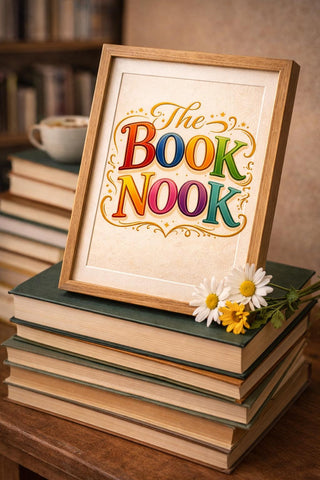 The Book Nook Print | Colourful Reading Corner Wall Art | Book Lover Poster (A4, A3)