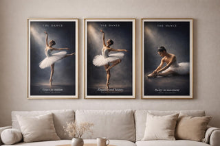 Ballet Wall Art Set – Elegant Ballerina Posters, Graceful Dance Prints (A4, A3)