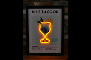 Blue Lagoon Cocktail LED Neon Sign | Bar Wall Decor, Man Cave Light