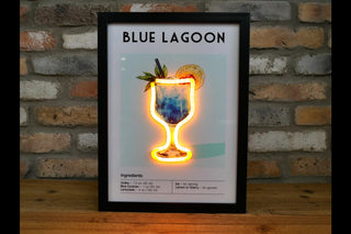 Blue Lagoon Cocktail LED Neon Sign | Bar Wall Decor, Man Cave Light