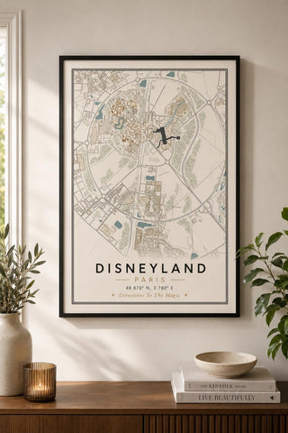 Disney Theme Park Map Print | Florida, California , Tokyo Resort | Luxury Travel Poster | Available in A5, A4 & A3 | Gift for Disney Fans