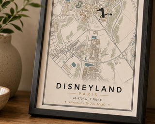 Disney Theme Park Map Print | Florida, California , Tokyo Resort | Luxury Travel Poster | Available in A5, A4 & A3 | Gift for Disney Fans