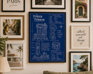 Tower Of Terror Ride, Blueprint Print, Disneyland Paris Attraction Art (A5/A4/A3)