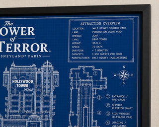 Tower Of Terror Ride, Blueprint Print, Disneyland Paris Attraction Art (A5/A4/A3)
