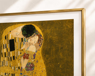 The Kiss Print | Gustav Klimt Inspired Gold Romantic Wall Art, Bedroom Decor (A4 A3)