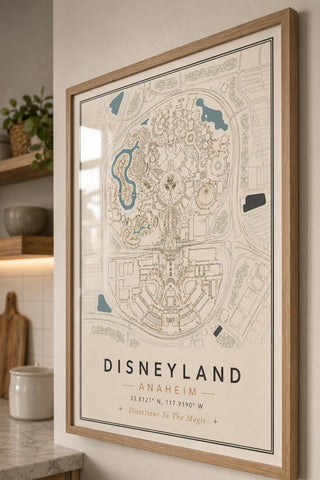 Disney Theme Park Map Print | Florida, California , Tokyo Resort | Luxury Travel Poster | Available in A5, A4 & A3 | Gift for Disney Fans