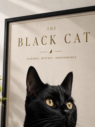 Luxury Black Cat Wall Art Print
