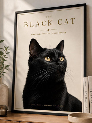 Luxury Black Cat Wall Art Print