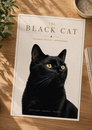 Luxury Black Cat Wall Art Print