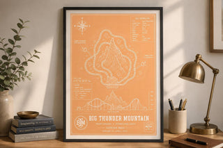 Big Thunder Mountain Blueprint Print, Disneyland Paris Attraction Art (A5/A4/A3)