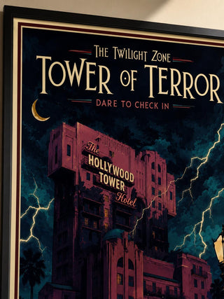 Hollywood Tower Hotel Vintage Travel Poster