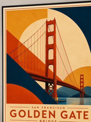 Golden Gate Bridge Print, San Francisco Wall Art, Abstract Travel Poster