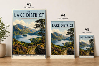 Lake District Travel Poster, Vintage Windermere