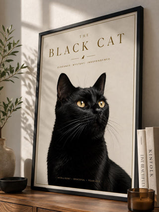Luxury Black Cat Wall Art Print