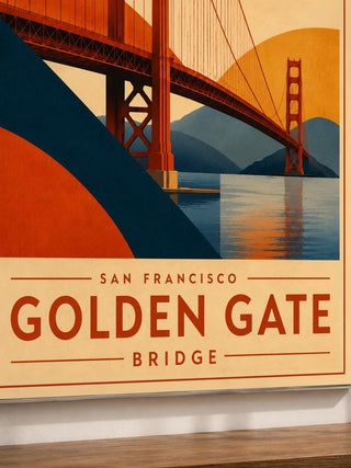 Golden Gate Bridge Print, San Francisco Wall Art, Abstract Travel Poster