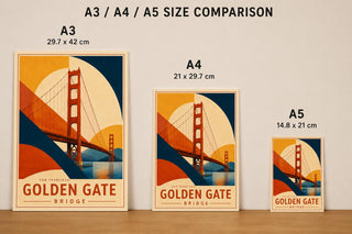 Golden Gate Bridge Print, San Francisco Wall Art, Abstract Travel Poster