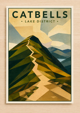 Catbells, Lake District Print, Travel Poster