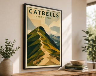 Catbells, Lake District Print, Travel Poster