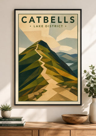 Catbells, Lake District Print, Travel Poster