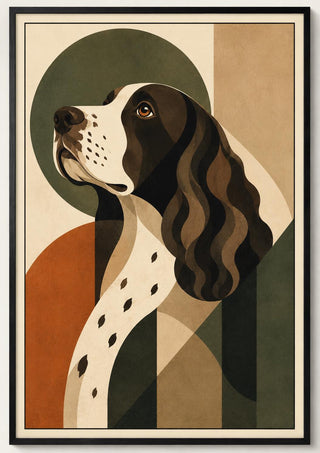 Abstract Springer Spaniel Print, Mid Century Dog Wall Art
