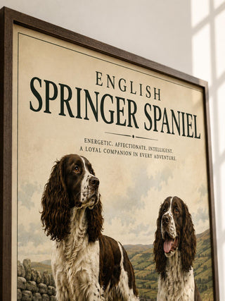English Springer Spaniel Print,Vintage Style