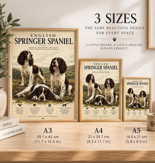 English Springer Spaniel Print,Vintage Style