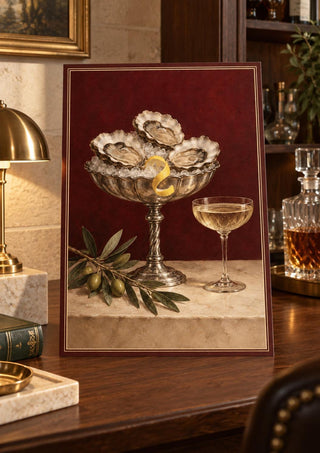 Champagne Kitchen Art, Oyster Wall Art Print