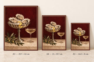 Champagne Kitchen Art, Oyster Wall Art Print