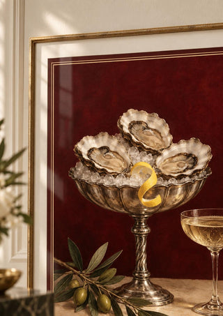 Champagne Kitchen Art, Oyster Wall Art Print