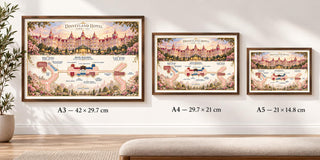Disneyland Hotel Paris, Luxury Hotel Map Print