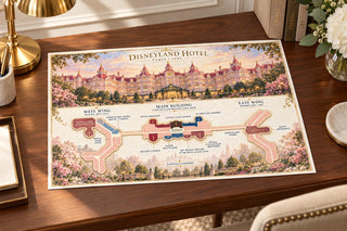 Disneyland Hotel Paris, Luxury Hotel Map Print