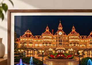 Disneyland Hotel Paris at Night Print