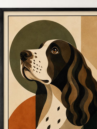 Abstract Springer Spaniel Print, Mid Century Dog Wall Art