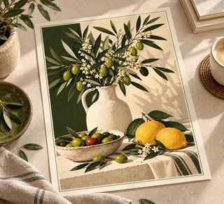 Olive & Lemon Kitchen Wall Art Print
