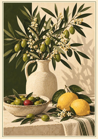 Olive & Lemon Kitchen Wall Art Print