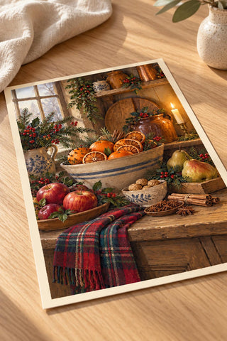 Kitchen Wall Art Print Traditional Winter Decor